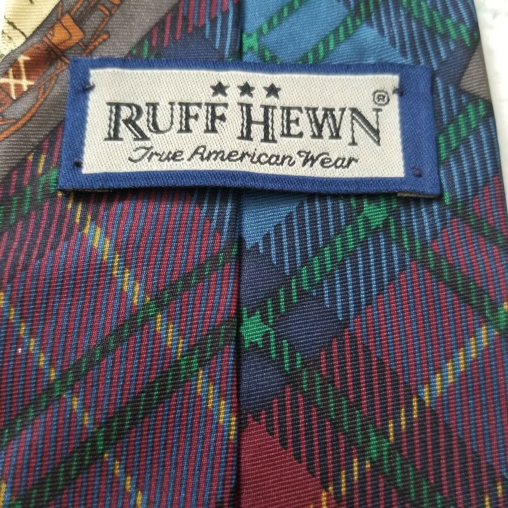 Ruff Hewn True American Wear Men's Early 1900 Theme Golf Tie 100% silk - Picture 4 of 6